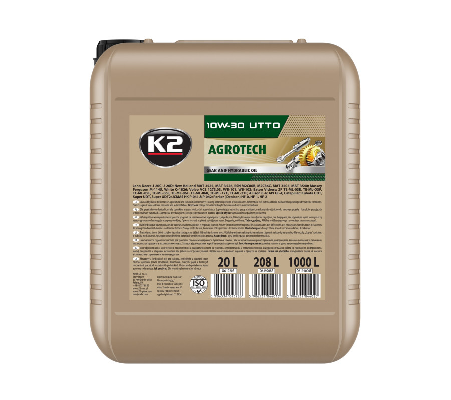 K2 AGROTECH 10W-30 UTTO  20L