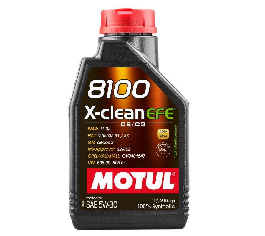 OLEJ MOTUL 5W30 1L X-CLEAN 8100 EFE C2/C3 / DPF / SN / 505.01 / 229.52 / LL04 / DEXO2 / 9.55535-S1/S3