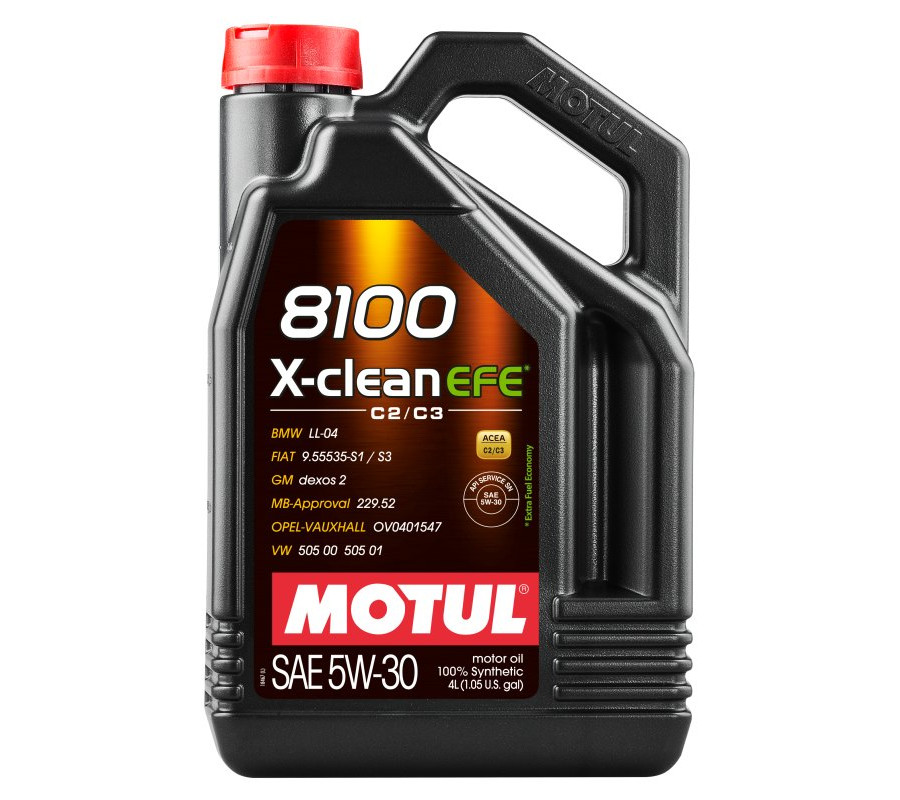 OLEJ MOTUL 5W30 4L X-CLEAN 8100 EFE C2/C3 / DPF / SN / 505.01 / 229.52 / LL04 / DEXO2 / 9.55535-S1/S3