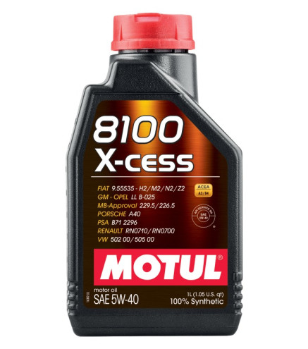 OLEJ MOTUL 5W40 1L 8100 X-CESS / A3/B4 / 502.00 505.00 / 229.5 226.5 / A40 / RN0710 / 9.55535 / B71 2296
