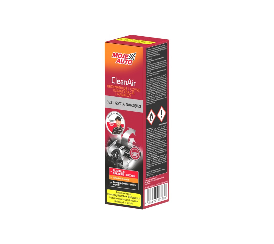 ŚRODEK BIOBÓJCZY DO CZYSZCZENIA KLIMATYZACJI CLEAN AIR NEW CAR 150ML / GRANAT PKUIW 20.20.14.0