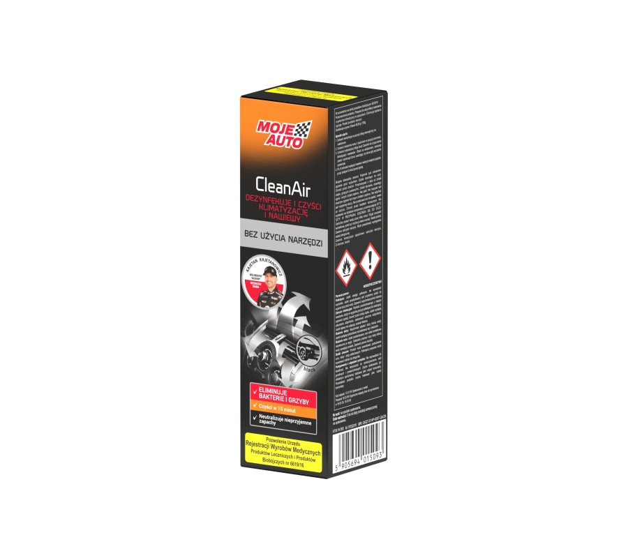 ŚRODEK BIOBÓJCZY DO CZYSZCZENIA KLIMATYZACJI CLEAN AIR BLACK 150ML / GRANAT PKUIW 20.20.14.0