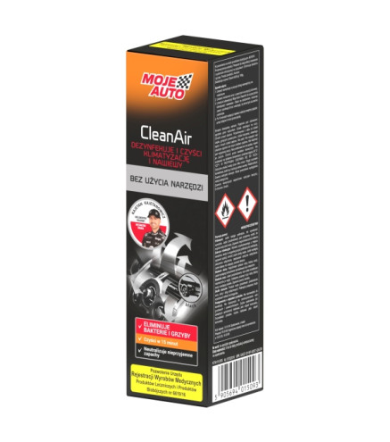 ŚRODEK BIOBÓJCZY DO CZYSZCZENIA KLIMATYZACJI CLEAN AIR BLACK 150ML / GRANAT PKUIW 20.20.14.0
