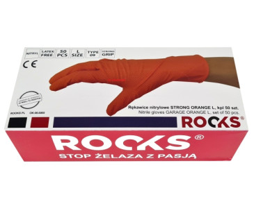 RĘKAWICE NITRYLOWE STRONG ORANGE L, KPL 50 SZT