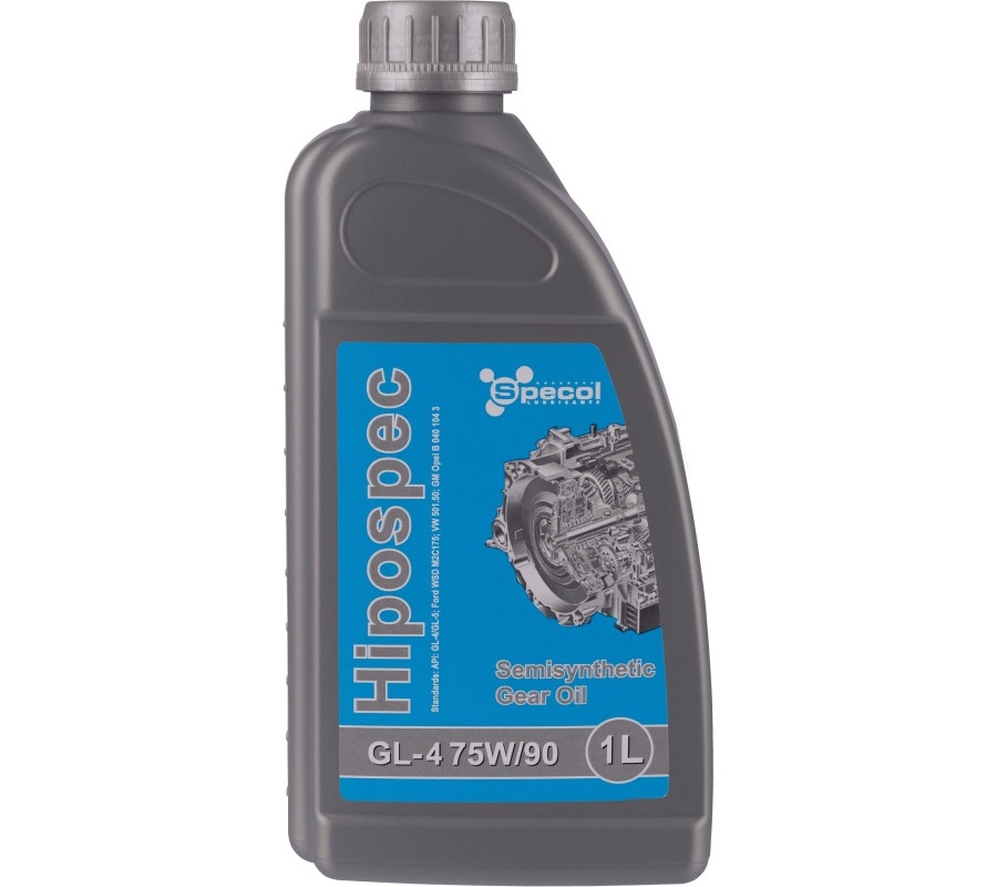 OLEJ SPECOL 75W90 1L HIPOSPEC / GL4 / PÓŁSYNT. / FORD WSD M2C 175 / 501.50 / GM OPEL B 040 104 3