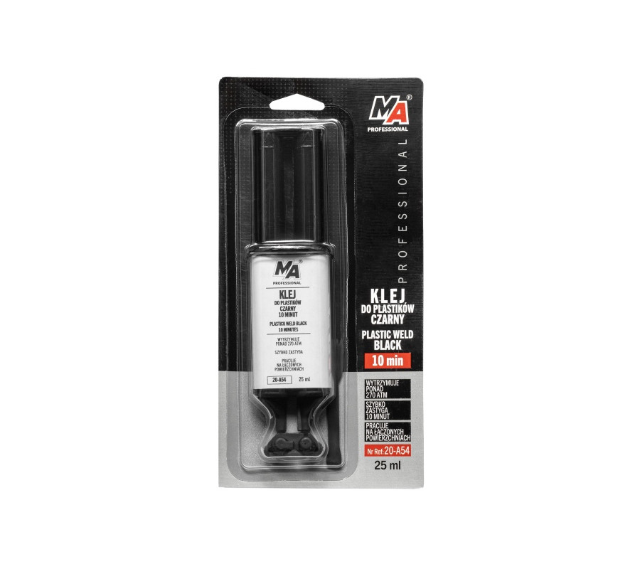 KLEJ DO PLASTIKU 25ML CZARNY STRZYKAWKA / MA PROFESSIONAL