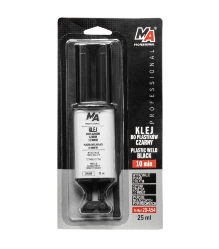 KLEJ DO PLASTIKU 25ML CZARNY STRZYKAWKA / MA PROFESSIONAL