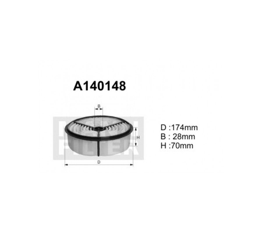 A140148 Filtr powietrza Denckermann