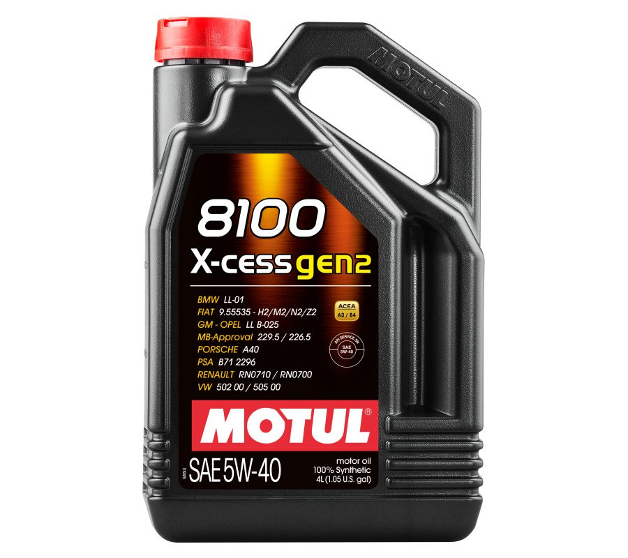 OLEJ MOTUL 5W40 4L 8100 X-CESS GEN2 / 502.00 505.00 / 229.5 226.5 / A40 / B71 2296 / RN0710/700 / LL01 / 9.55535 / LL B-025