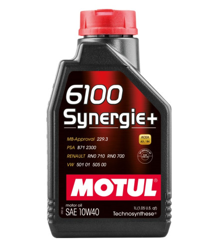 OLEJ MOTUL 10W40 1L 6100 SYNERGIE+ / A3/B4 / SN / 501.01 505.00 / 229.3 / B71 2300 / RN710