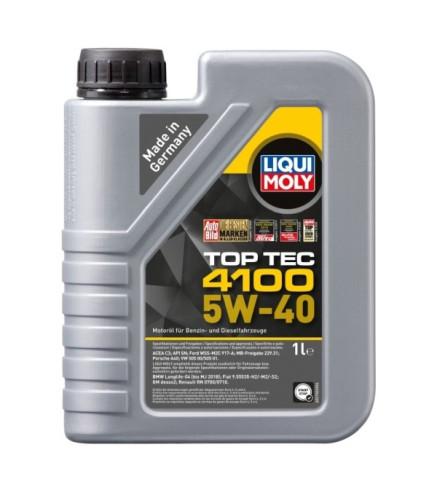 OLEJ LIQUI MOLY 5W40 1L TOP TEC 4100 / DPF/FAP / 502.00 505.00 505.01 / 229.31 / LL-04 / WSS-M2C 917-A