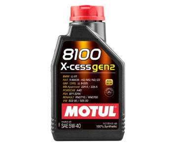 OLEJ MOTUL 5W40 1L 8100 X-CESS GEN2 / 502.00 505.00 / 229.5 226.5 / A40 / B71 2296 / RN0710/700 / LL01 / 9.55535 / LL B-025