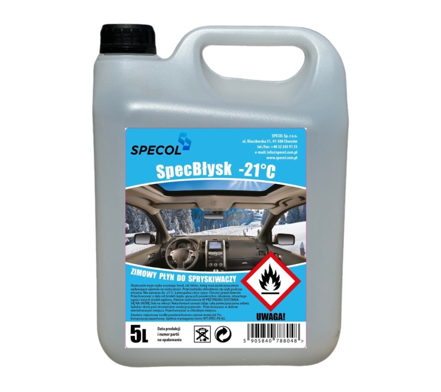 PŁYN DO SPRYSKIWACZY 5L -21°C SPEC BŁYSK ZIMOWY / NA BAZIE ETANOLU