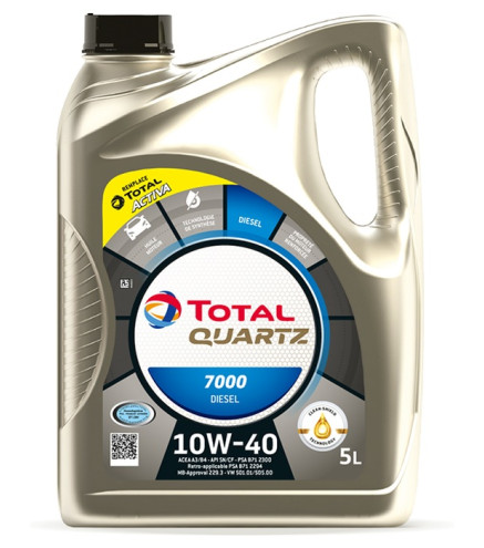 OLEJ TOTAL QUARTZ 10W40 5L DIESEL 7000 / A3/B4 / SN/CF / 229.1 / 501.01 505.00 / B71 2300 B71 2294/B