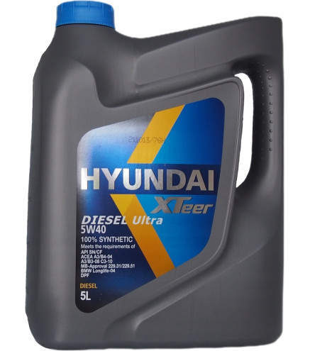 5W40 XTeer Hyundai D800 - 5L 100% syntetyczny olej silnikowy
