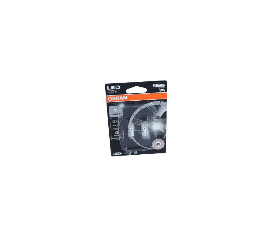 ŻARÓWKA LEDRIVING SL W5W BIAŁA BLISTER 2 SZT LED (BRAK ECE)