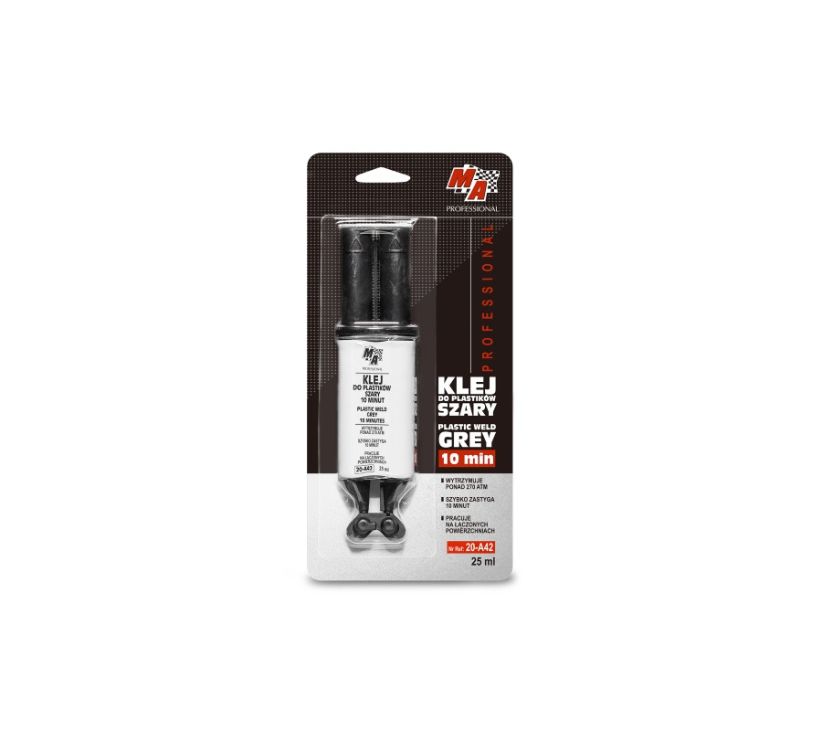 KLEJ DO PLASTIKU 25ML SZARY STRZYKAWKA / MA PROFESSIONAL