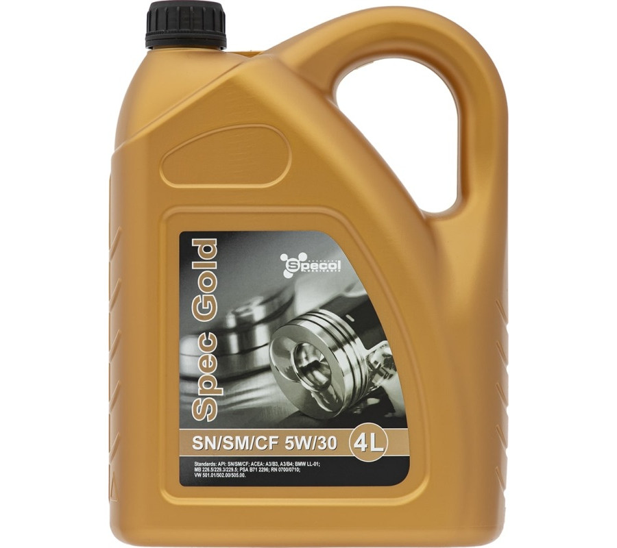 OLEJ SPECOL 5W30 4L SPEC GOLD SN/CF / A3/B4 / LL01 / 226.5 229.3 229.5 / PSA B71 2296 / RN0710 / 501.01 502.00 505.00