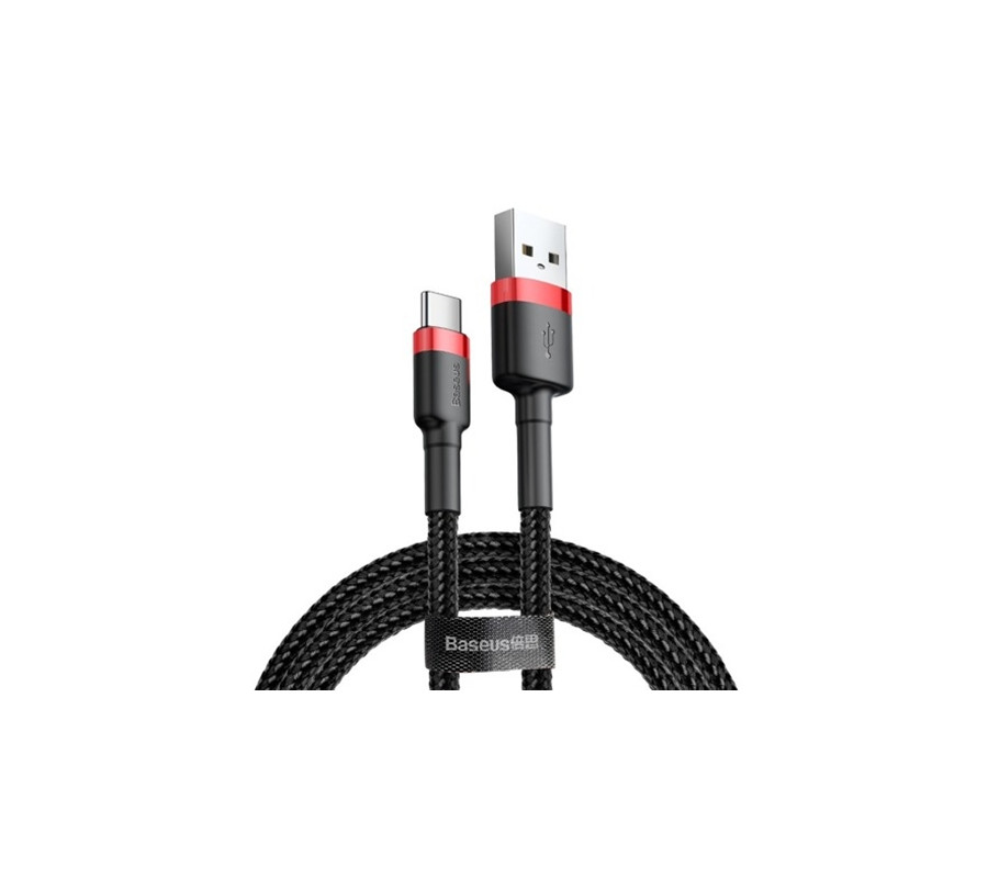 KABEL DO ŁADOWAREK 3A 1M USB - USB-C CZERWONO-CZARNY