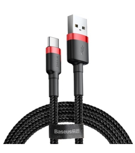 KABEL DO ŁADOWAREK 3A 1M USB - USB-C CZERWONO-CZARNY