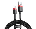 KABEL DO ŁADOWAREK 3A 1M USB - USB-C CZERWONO-CZARNY