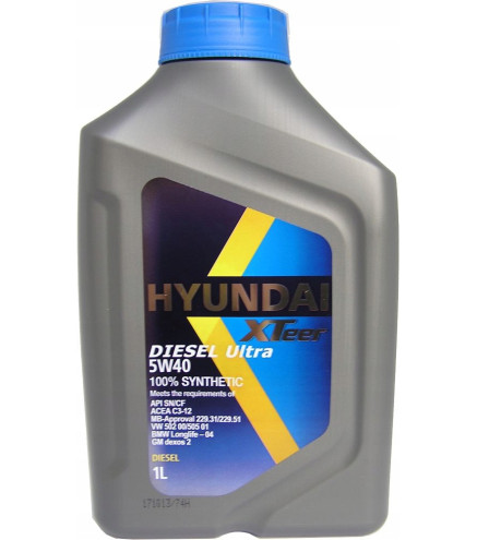 5W40 XTeer Hyundai D800 - 1L 100% syntetyczny olej silnikowy
