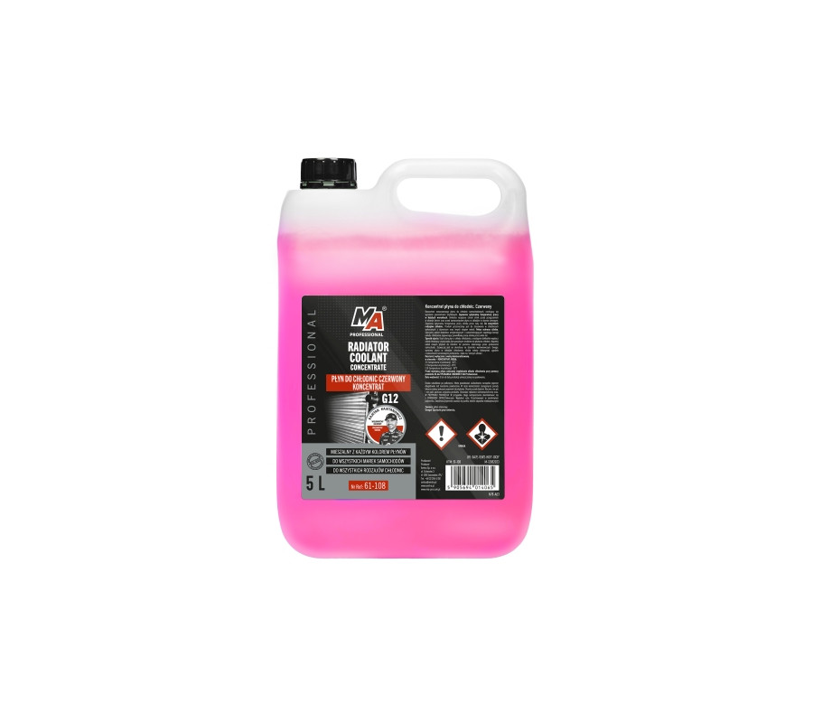 PŁYN DO CHŁODNIC 5L CZERWONY JAKOŚĆ G12 KONC. NA DODATKACH BASF RADIATOR COOLANT / MA PROFESSIONAL