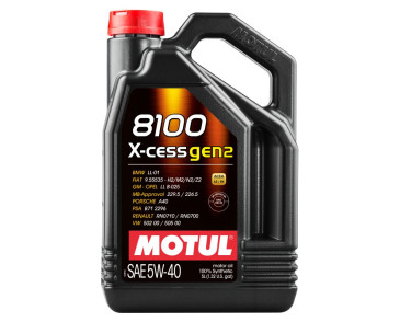 OLEJ MOTUL 5W40 5L 8100 X-CESS GEN2 / 502.00 505.00 / 229.5 226.5 / A40 / B71 2296 / RN0710/700 / LL01 / 9.55535 / LL B-025