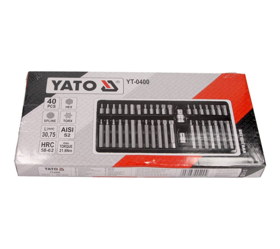 KOŃCÓWKI WKRĘTAKOWE TORX, HEX, SPLINE, KPL. 40 SZT.