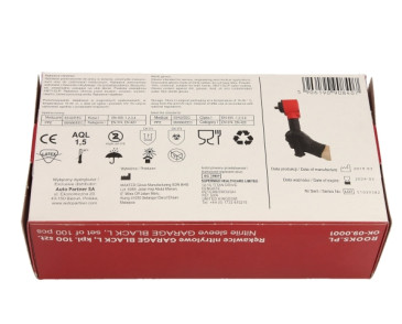 RĘKAWICE NITRYLOWE GARAGE BLACK L, KPL 100 SZT