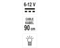 SAMOCHODOWY PRÓBNIK NAPIĘCIA 6-12V, KABEL 90CM