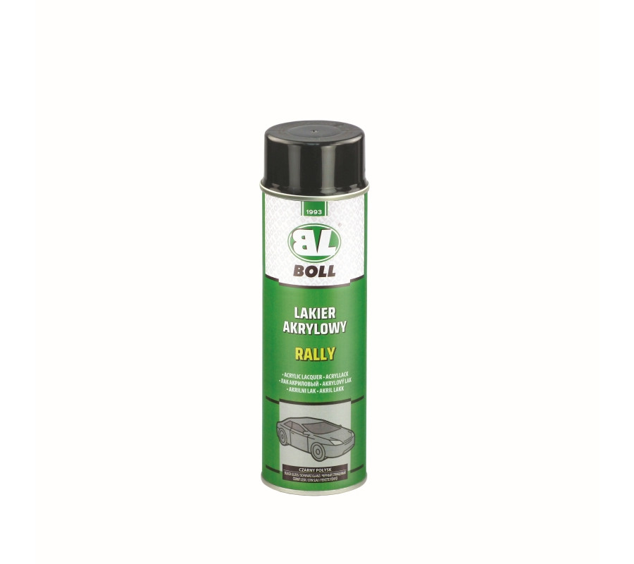 LAKIER AKRYLOWY 500ML W AEROZOLU POŁYSK RALLY CZARNY / BOLL