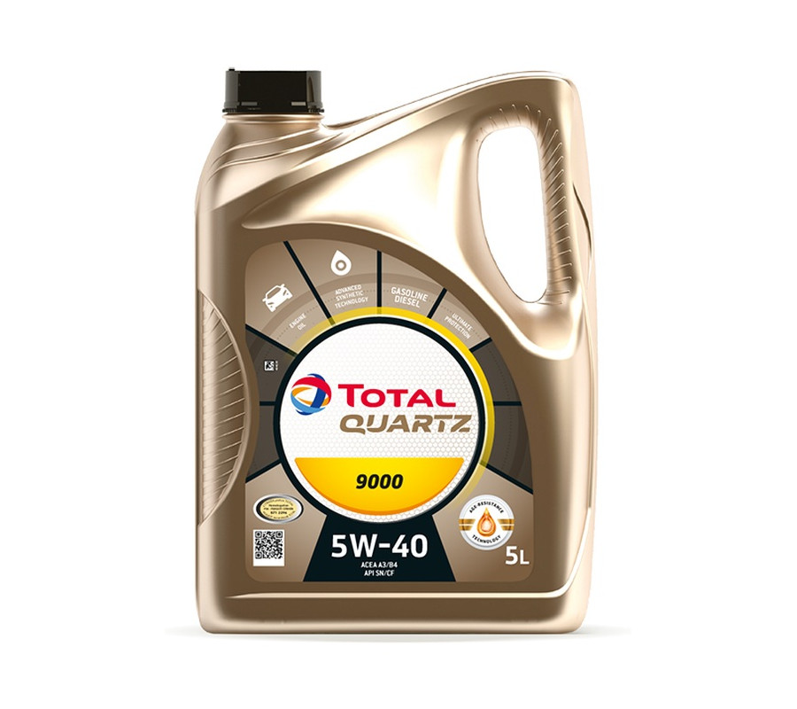 OLEJ TOTAL QUARTZ 5W40 5L 9000 A3/B4 / SN/CF / 229.5 / 502.00 505.00 / PORSCHE A40 / PSA B71 2296 / 9.55535-M2