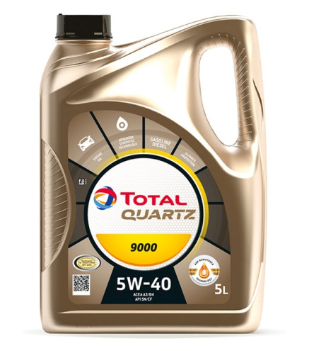 OLEJ TOTAL QUARTZ 5W40 5L 9000 A3/B4 / SN/CF / 229.5 / 502.00 505.00 / PORSCHE A40 / PSA B71 2296 / 9.55535-M2