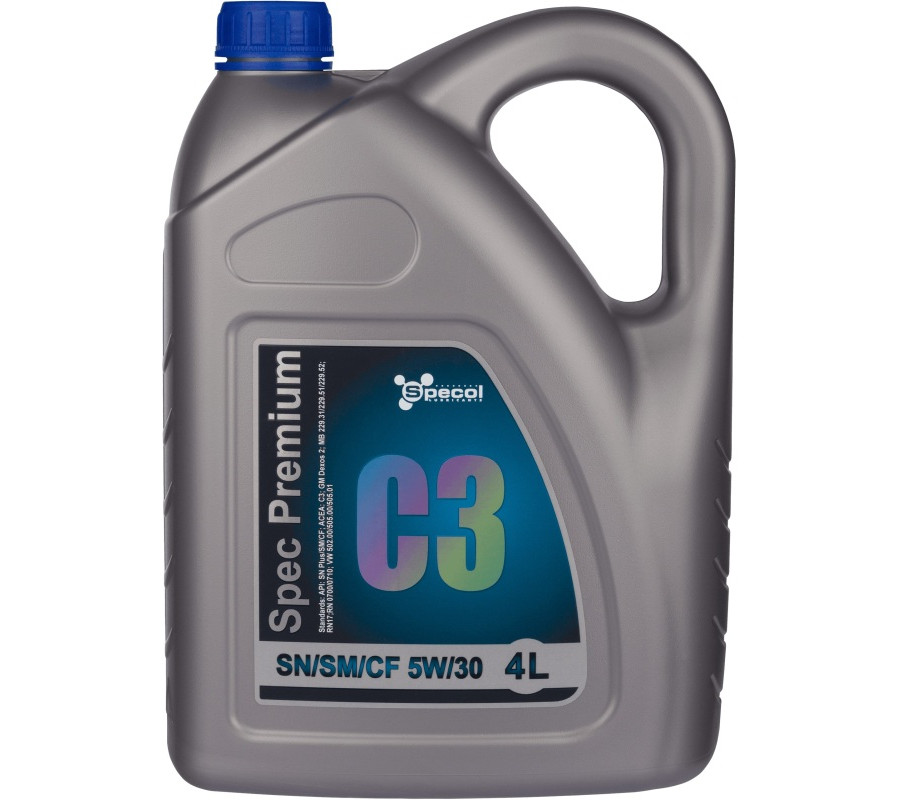 OLEJ SPECOL 5W30 4L PREMIUM C3 SN PLUS/SM/CF / 502.00 505.00 505.01 / DEX2 / 229.31 229.51 229.52 / RN0710 RN17