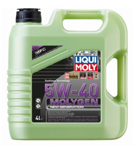 OLEJ LIQUI MOLY 5W40 4L MOLYGEN A3/B4 / SN / LL01 / 9.55535-H2/N2/Z2 / 229.5 / GM-LL-B-025 / A40 / RN0710 / 502.00 505.00