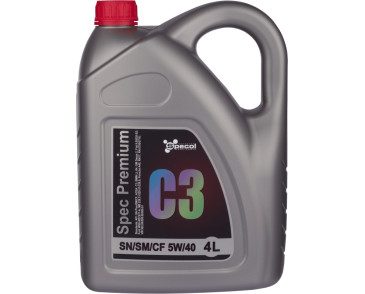 OLEJ SPECOL 5W40 4L PREMIUM C3 SN+/SM/CF / 502.00 505.00 505.01/LL04/DEX2/ 229.31 229.51 226.5/RN17/ A40/9.55535-S2/M2C917A
