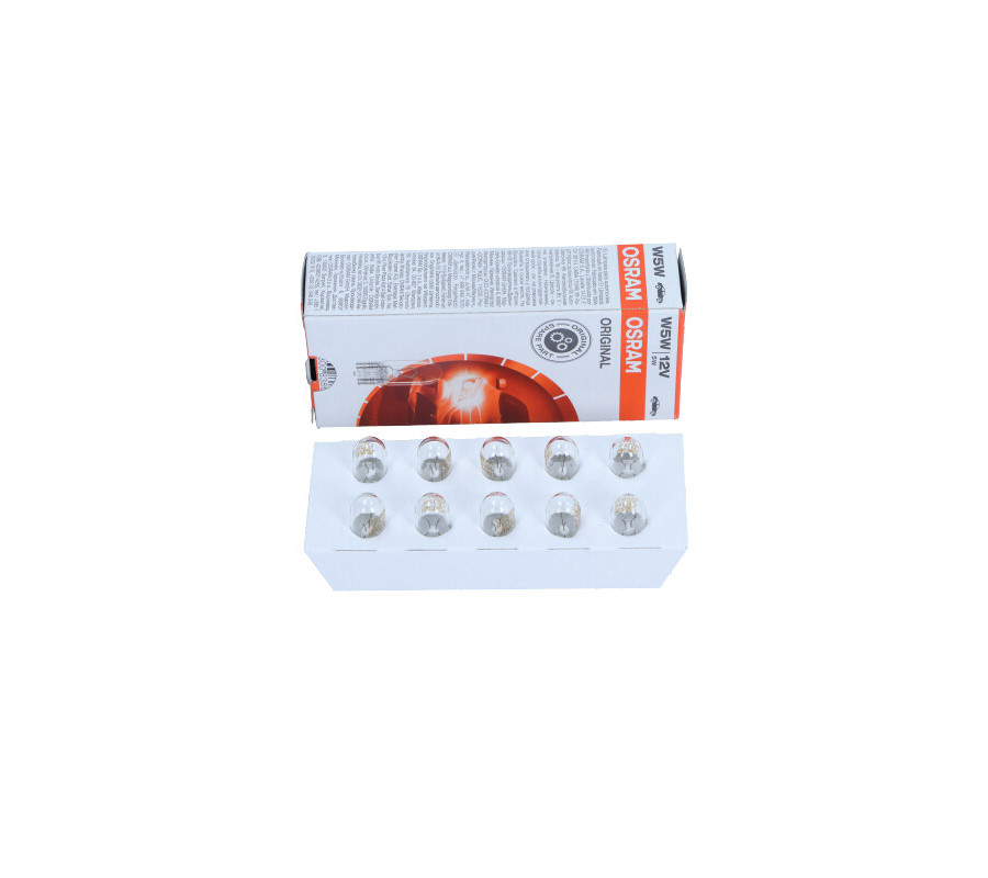 ŻARÓWKA W5W 12V/5W W2,1X9,5D (CAŁOSZKLANA) ORIGINAL 12V 10SZT.