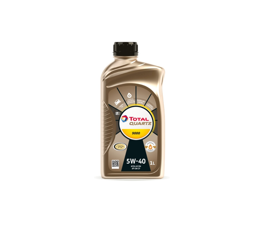 OLEJ TOTAL QUARTZ 5W40 1L 9000 A3/B4 / SN/CF / 229.5 / 502.00 505.00 / PORSCHE A40 / PSA B71 2296 / 9.55535-M2