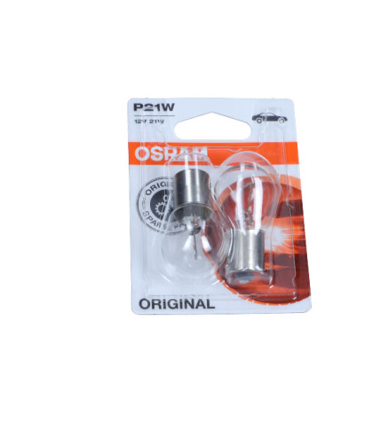 ŻARÓWKA P21W 12V/21W BA15S (STOP/KIER) ORIGINAL 12V BLISTER 2SZT