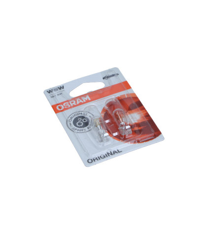 ŻARÓWKA W5W 12V/5W W2,1X9,5D (CAŁOSZKLANA) ORIGINAL 12V BLISTER 2SZT