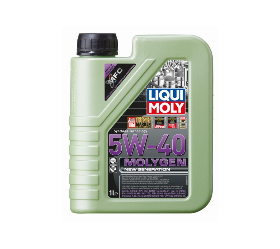 OLEJ LIQUI MOLY 5W40 1L MOLYGEN A3/B4 / SN / LL01 / 9.55535-H2/N2/Z2 / 229.5 / GM-LL-B-025 / A40 / RN0710 / 502.00 505.00