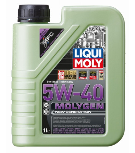 OLEJ LIQUI MOLY 5W40 1L MOLYGEN A3/B4 / SN / LL01 / 9.55535-H2/N2/Z2 / 229.5 / GM-LL-B-025 / A40 / RN0710 / 502.00 505.00