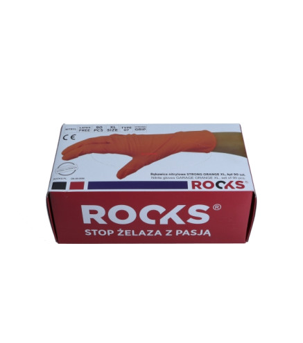 RĘKAWICE NITRYLOWE STRONG ORANGE XL, KPL 50 SZT