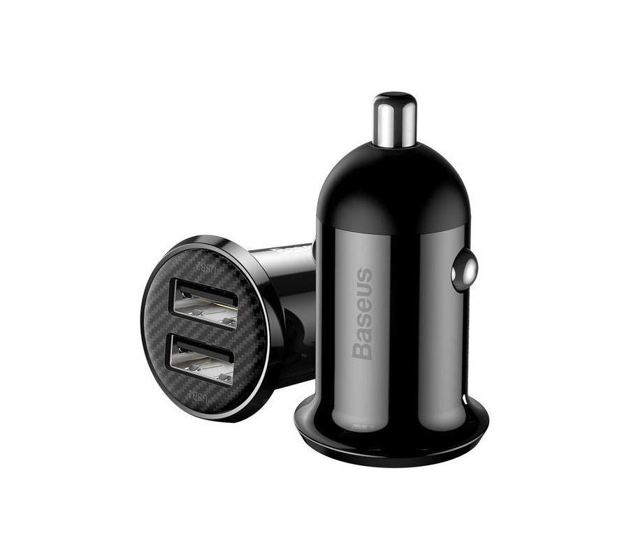 ŁADOWARKA SAMOCHODOWA BASEUS GRAIN PRO 2X USB 4.8A (CZARNA)