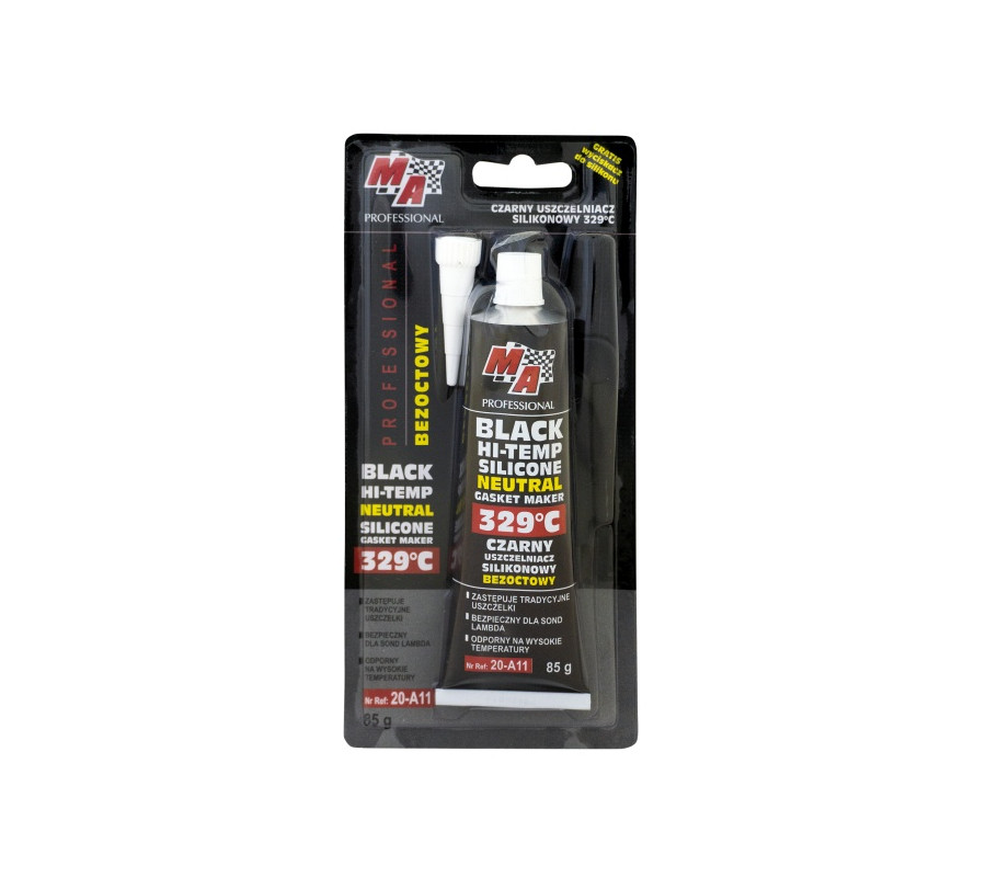 USZCZELNIACZ SILIKONOWY 85G CZARNY DO 329°C / MA PROFESSIONAL