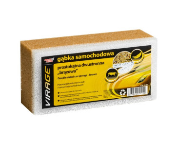 GĄBKA SAMOCHODOWA PROSTOKĄTNA DWUSTRONNA BRĄZOWA / VIRAGE