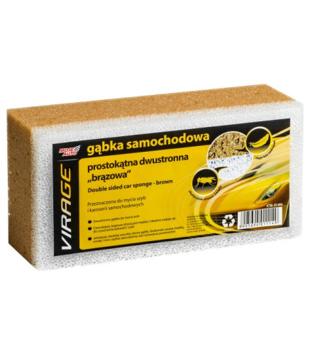 GĄBKA SAMOCHODOWA PROSTOKĄTNA DWUSTRONNA BRĄZOWA / VIRAGE