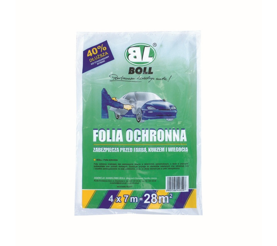 FOLIA OCHRONNA HDPE GRUBOŚĆ 0,007MM 4M X 7M (28 M2) / BOLL / KARTON 40SZT.