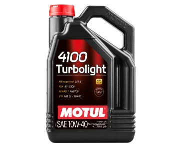 OLEJ MOTUL 10W40 4L 4100 TURBOLIGHT / A3/B4 / SN / 229.3 / 501.01 505.00 / RN 0700 / B71 2300